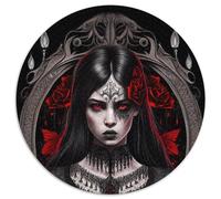 1000 Piece Round Jigsaw Puzzle Princess of Darkness Difficult Puzzles for Adults Challenging Brain Teaser, Family Game Night (67.5x67.5cm)
