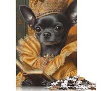 1000 Piece Royal Chihuahua in Golden Elegance Chihuahua Queen Jigsaw Puzzlesfor Adults Teenagers Puzzles Wooden Puzzles Brain Teaser Puzzle 1000pcs (75x50cm)