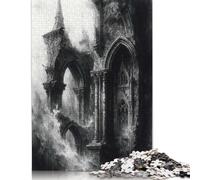 1000 Piece Ruined Gothic Architecture in Monochrome Jigsaw Puzzle for Adult Teenagers Wooden Puzzles for Adults & Teenager Funny Jigsaw Puzzles 1000pcs (75x50cm)