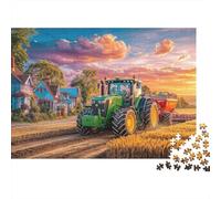 1000 Piece Rural Tractor Scene Jigsaw Puzzle for Adults Kids - Cooperative Play & Educational Activity, Vintage Farm Landscape Style Jigsaws, Decoration Gifts 38x26cm/1000pcs