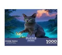 1000 Piece Russian Blue Cat Jigsaw Puzzle for Adults - A Mindful Challenge, Family Game, Rainforest Jigsaws, Home Decoration Birthday Gifts 38x26cm/1000pcs