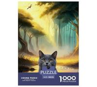 1000 Piece Russian Blue Cat Jigsaw Puzzle for Adults & Kids - Challenging & Brainteasing, Woods Puzzles, Home Decoration Gifts 38x26cm/1000pcs