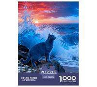 1000 Piece Russian Blue Cat Jigsaw Puzzles for Adults - Family Fun, Educational Games, Coastal Reef Puzzles, Home Decoration Birthday Gifts 38x26cm/1000pcs
