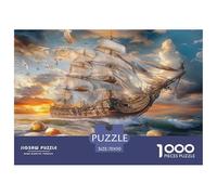 1000 Piece SailBoat Game Puzzle for Adults Gifts Family Challenging Toys Home Decors Brainteasing Nautical Jigsaw Puzzle for Women Men Adult 70x50cm/1000pcs