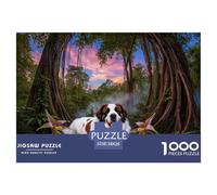 1000 Piece Saint Bernard Jigsaw Puzzle for Adults - Family-Friendly Brain Game, Tropical Jungle Puzzle, Home Decoration Unique Gift 38x26cm/1000pcs