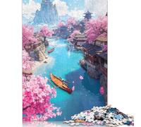 1000 Piece Sakura Fishing Village Creative Square Jigsaw Puzzles for Adults And Wooden Puzzles Toy Intellectual Game 1000pcs (75x50cm)