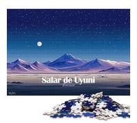 1000 Piece Salar De Uyuni, Bolivia at Night Creative Square Jigsaw Puzzles for Adults & Wooden Puzzles Stress Relief Puzzle Games And Unique 1000pcs (75x50cm)