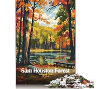 1000 Piece Sam Houston Forest National Park Puzzles for Adults & Wooden Puzzles Educational Puzzle Family Game 1000pcs (75x50cm)