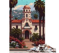 1000 Piece Santa Barbara 02 Pixel Art Jigsaw Puzzles for Adult Teenagers Puzzles for Adults & Teenager Family Fun Jigsaws Puzzles 1000pcs (75x50cm)