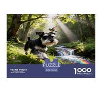 1000 Piece Schnauzer Jigsaw Puzzle for Adults & Kids - Family Fun, Family Game, Forest Stream Jigsaws, Home Decoration Unique Gift 70x50cm/1000pcs