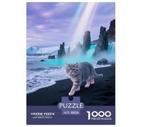 1000 Piece Scottish Fold Cat Jigsaw Puzzle for Adults - Family Fun, Educational Toys, Cat Iceland Beach Puzzles, Decoration Birthday Gifts 38x26cm/1000pcs