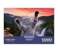 1000 Piece Scottish Fold Jigsaw Puzzle for Adults - Challenging Brain Teaser, Mountain Waterfall Puzzles, Decoration Birthday Gifts 70x50cm/1000pcs