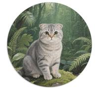 1000 Piece Scottish Fold Jigsaw Puzzles for Adults Kids Challenging Game Educational Toy Home Decoration Scottish Fold Forest Puzzle Unique Gift 1000pcs (67.5x67.5cm)