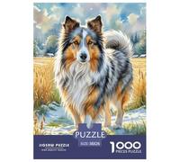 1000 Piece Scottish Shepherd Dog Game Puzzle Great Gift for Adults Educational Games Home Decoration Brainteasing Cute Animal Jigsaw Puzzle for Adults 38x26cm/1000pcs