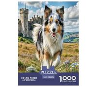 1000 Piece Scottish Shepherd Dog Jigsaw Puzzles for Adults Family Challenge Toys Jigsaw Puzzle Home Decoration for The Whole for Women, Gifts for Men 38x26cm/1000pcs