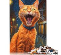 1000 Piece Screaming Cat Van Gogh Square Puzzle for Adults Wooden Puzzles Educational Puzzle Family Game 1000pcs (75x50cm)