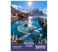 1000 Piece Sea Turtle Jigsaw Puzzle for Adults & Kids - Family Fun, Educational Toys, Bay Jigsaws, Decoration Unique Gift 38x26cm/1000pcs