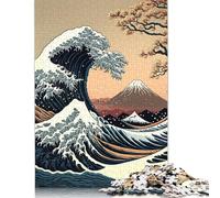 1000 Piece Sea Wave Japanese Art 2 Jigsaw Puzzle for Adult Teenagers Wooden Puzzles for Adults Puzzles Learning Educational Puzzle 1000pcs (75x50cm)