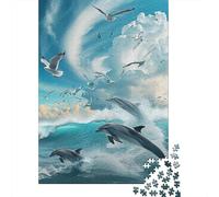 1000 Piece Seagull Waves Adult Puzzles Wooden Puzzle for Adults Educational Game Challenge Toy 1000pcs (75x50cm)