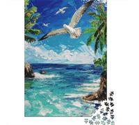 1000 Piece Seagull Waves Jigsaw Puzzle for Adult Teenagers Wooden Puzzle Christmas Eve Gifts 1000pcs (38x26cm)