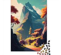 1000 Piece Serene Mountain Retreat Jigsaw Puzzles for Adults Wooden Puzzles for Teenagers Gifts Unique Home Decor And Gifts 1000pcs (75x50cm)