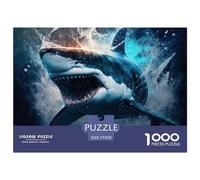 1000 Piece Shark Colorful 3 Jigsaw Square Puzzle for Adults & Wooden Puzzles Educational Game Challenge Toy 1000pcs (75x50cm)
