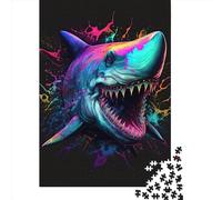 1000 Piece Shark Colorful5 Jigsaw Puzzles for Adults Jigsaw Puzzles Educational Game Challenge Toy 1000pcs (38x26cm)