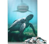 1000 Piece Shark Meets Turtle Jigsaw Puzzles for Adult Teenagers Wooden Puzzles For Family Fun & Game Night 1000pcs (75x50cm)
