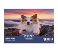 1000 Piece Shetland Sheepdog Jigsaw Puzzle for Adults & Kids - Challenging Brain Teaser, Cloud Sea Puzzle, Home Decoration Unique Gift 38x26cm/1000pcs
