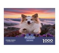 1000 Piece Shetland Sheepdog Jigsaw Puzzle for Adults & Kids - Challenging Brain Teaser, Cloud Sea Puzzles, Decoration Unique Gift 70x50cm/1000pcs