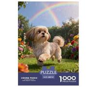 1000 Piece Shih Tzu Jigsaw Puzzle for Adults & Kids - Family-Friendly Brain Teaser, Garden Puzzles, Decoration Birthday Gifts 52x38cm/1000pcs