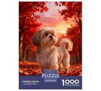 1000 Piece Shih Tzu Jigsaw Puzzle for Adults & Kids - Family-Friendly Brain Teaser, Maple Forest Puzzle, Decoration Birthday Gifts 70x50cm/1000pcs