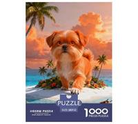 1000 Piece Shih Tzu Jigsaw Puzzle for Adults & Kids - Family-Friendly Brain Teaser, Tropical Island Jigsaws, Decoration Birthday Gifts 52x38cm/1000pcs
