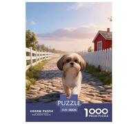 1000 Piece Shih Tzu Jigsaw Puzzle for Adults & Kids - Family Fun, Family Happy Game, Country Path Puzzle, Decoration Birthday Gifts 38x26cm/1000pcs