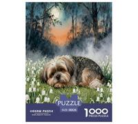 1000 Piece Shih Tzu Jigsaw Puzzle for Adults Kids - Family Fun, Family Happy Game, White Lily of The Valley Puzzle, Home Decoration Gifts 38x26cm/1000pcs