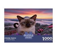 1000 Piece Siamese Cat Jigsaw Puzzle for Adults - A Mindful Challenge, Family Game, Cloud Sea Puzzle, Decoration Birthday Gifts 38x26cm/1000pcs