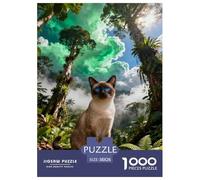 1000 Piece Siamese Cat Jigsaw Puzzle for Adults - Cooperative Play & Educational Activity, Rainforest Puzzle, Home Decoration Gifts 38x26cm/1000pcs