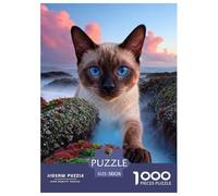 1000 Piece Siamese Cat Jigsaw Puzzle for Adults Kids - Challenging Brain Teaser, Coral Reef Puzzle, Decoration Unique Gift 38x26cm/1000pcs