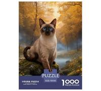 1000 Piece Siamese Cat Jigsaw Puzzle for Adults Kids - Challenging Brain Teaser, Woods Stream Jigsaws, Home Decoration Unique Gift 70x50cm/1000pcs