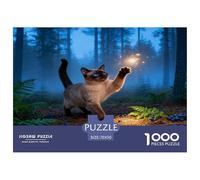 1000 Piece Siamese Cat Jigsaw Puzzle for Adults Kids - Family Game Night & Educational Fun, Cloudy Forest Jigsaws, Decoration Gifts 70x50cm/1000pcs