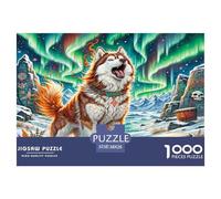 1000 Piece Siberian Husky Jigsaw Puzzles for Adults Family Challenge Toys Jigsaw Puzzle Home Decoration for The Whole for Women, Gifts for Men 38x26cm/1000pcs