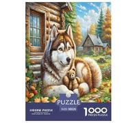 1000 Piece Siberian Husky Jigsaw Puzzles for Adults Family Challenge Toys Jigsaw Puzzle Home Decors for The Whole for Women, Gifts for Men 38x26cm/1000pcs