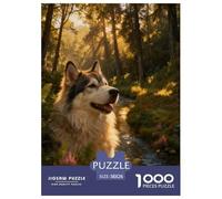 1000 Piece Siberian Husky Jigsaw Puzzles for Adults - Family Fun, Educational Toys, Forest Stream Jigsaws, Decoration Unique Gift 38x26cm/1000pcs