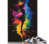 1000 Piece Silhouette in Color Splashes Jigsaw Puzzles for Adult Teenagers Wood Puzzles for Adults& Teenagers Age 12 Years Up 1000pcs (75x50cm)