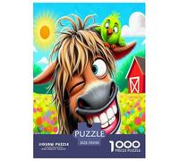 1000 Piece Silly Donkey Jigsaw Puzzles Great Gift for Adults Family Challenging Toys Home Decors Lovely Animals Jigsaw Puzzle for Women Men Adult 70x50cm/1000pcs