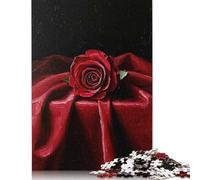 1000 Piece Single Red Rose Jigsaw Puzzles for Adult Teenagers Paper Puzzles for Adults& Teenagers Age 12 Years Up 38x26cm/1000pcs
