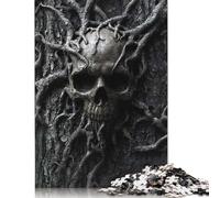 1000 Piece Skull Entangled in Roots Jigsaw Wooden Puzzle Adult Jigsaw Puzzle Jigsaw Puzzles for Adult 1000pcs (75x50cm)