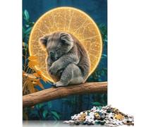 1000 Piece Sleeping Koala with Golden Halo Jigsaw Puzzles, for Adults & Wooden Puzzles Educational Games For Kids 1000pcs (75x50cm)