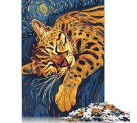 1000 Piece Sleeping Spotted Cat Art Jigsaw Puzzles for Adult Teenagers Paper Puzzle Adult Jigsaw Puzzle Puzzle for Adults And Teenager 38x26cm/1000pcs