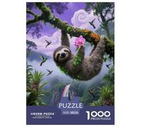 1000 Piece Sloth Jigsaw Puzzle for Adults - Family Fun, Family Game, Jungle Waterfall Jigsaws, Home Decoration Unique Gift 38x26cm/1000pcs